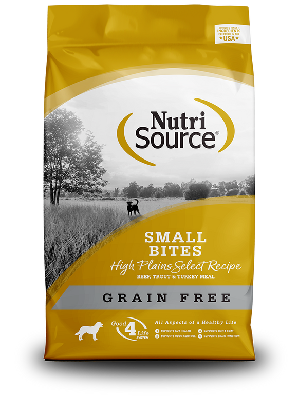 NutriSource® Grain Free High Plains Select Small Bites Recipe Dry Dog Food