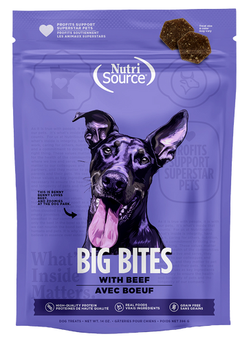 NutriSource Beef Big Bites High-Quality Protein Dog Treats