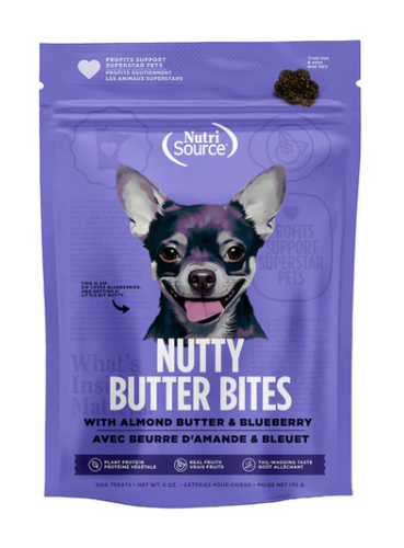 NutriSource Nutty Butter Bites Almond Butter & Blueberry Dog Treats