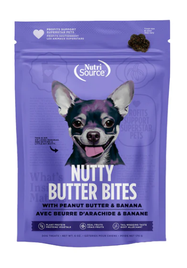 NutriSource Nutty Butter Bites Peanut Butter & Banana Dog Treats