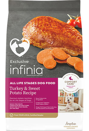 Exclusive® Infinia® All Life Stages Dog Food Turkey & Sweet Potato Recipe